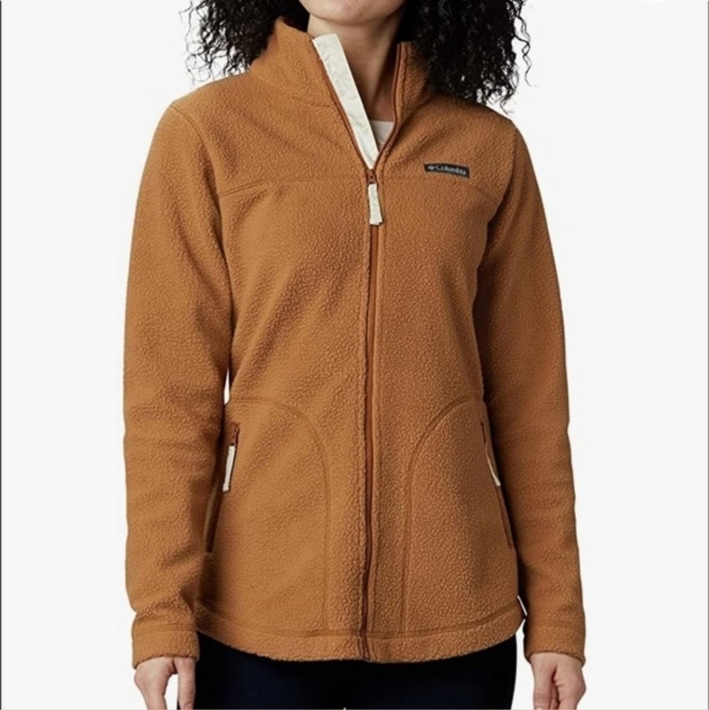 Columbia Northern Reach Sherpa Jacket Camel Brown Women's Small S Outdoors EUC